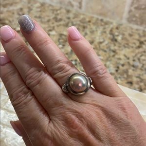 Sterling Silver 925 Pearl Ring Size 4.5
